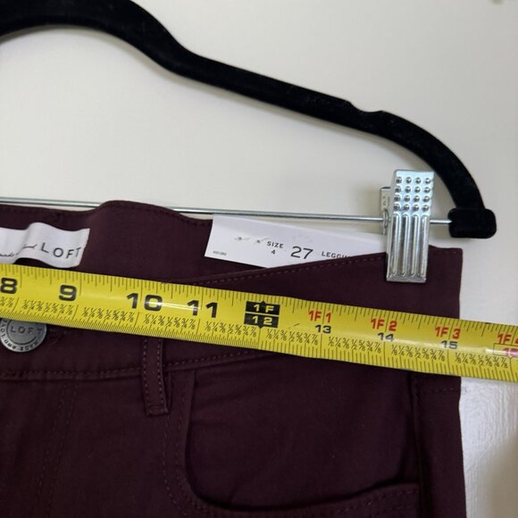 LOFT Leggings Women’s 4 27 Maroon Soft 5 Pocket Style Stretch Holiday - Picture 5 of 6